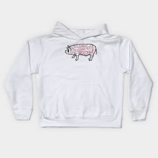 Pig Pork Cut Butcher Chart Kids Hoodie